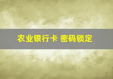 农业银行卡 密码锁定